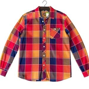 Red Camel Vibrant Plaid Button Down Shirt